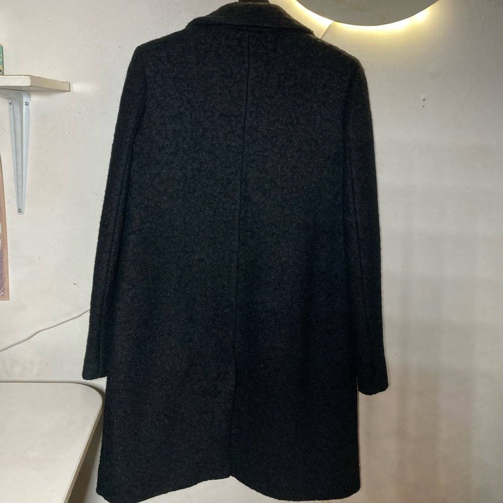 Black wool top coat Marc NY wool bucle style like new size small (2) - Picture 3 of 7